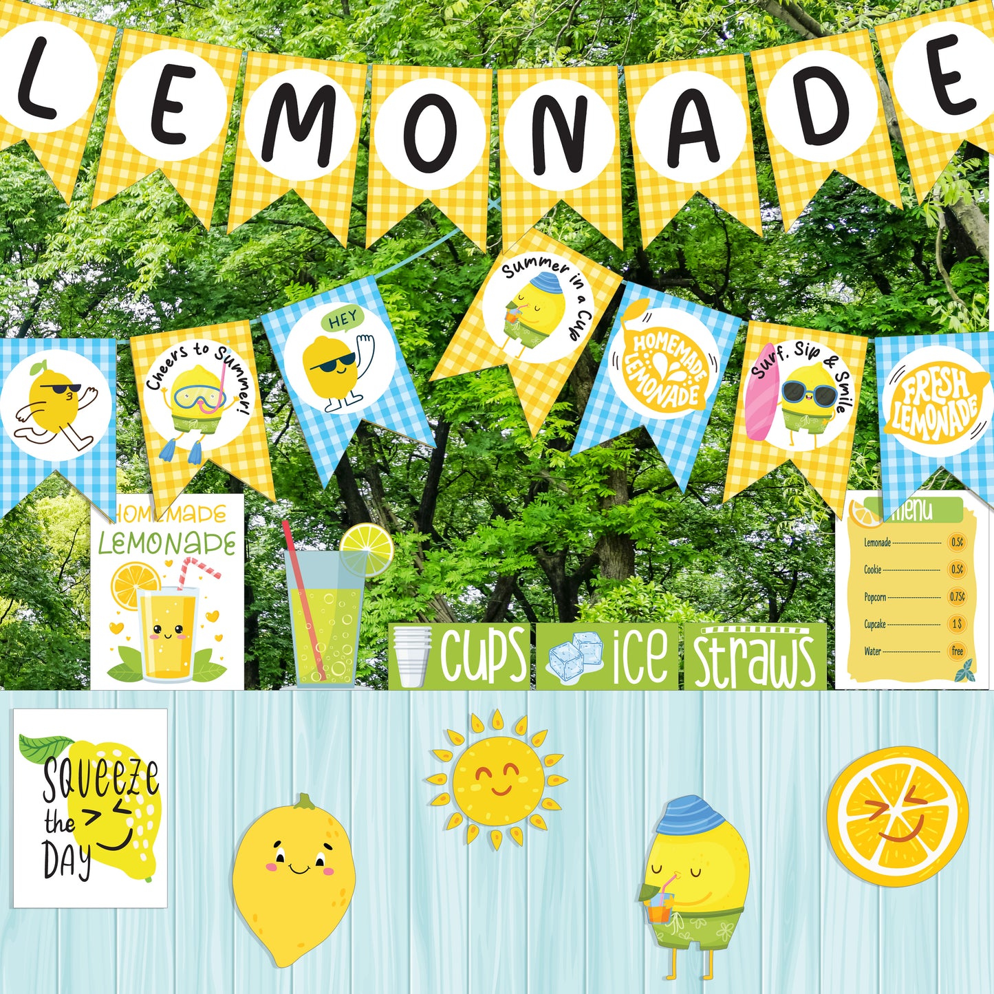 Lemonade Stand Dramatic Play Bundle, Printable Summer Learning Center, Editable Price Lists, Banners and Classroom Decor