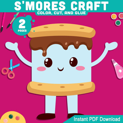 Build a S'more Craft, Outdoor Adventure Resource, Marshmallow Snack Project, Seasonal Scissor Skills PDF