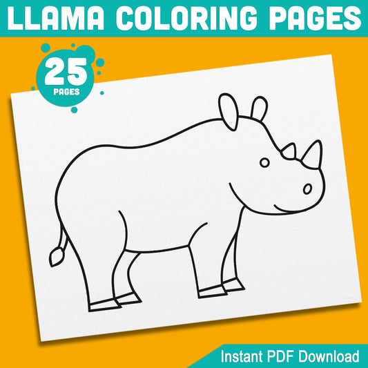 25 Simple Zoo Animal Coloring Pages for Kids – Perfect for Preschool & Kindergarten, Fun, Creative Activity, Easy-to-Print PDF, Instant Download