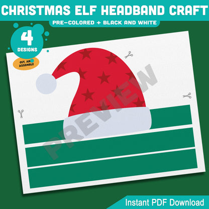 Christmas Elf Headband Craft, Wearable Paper Crown for Children