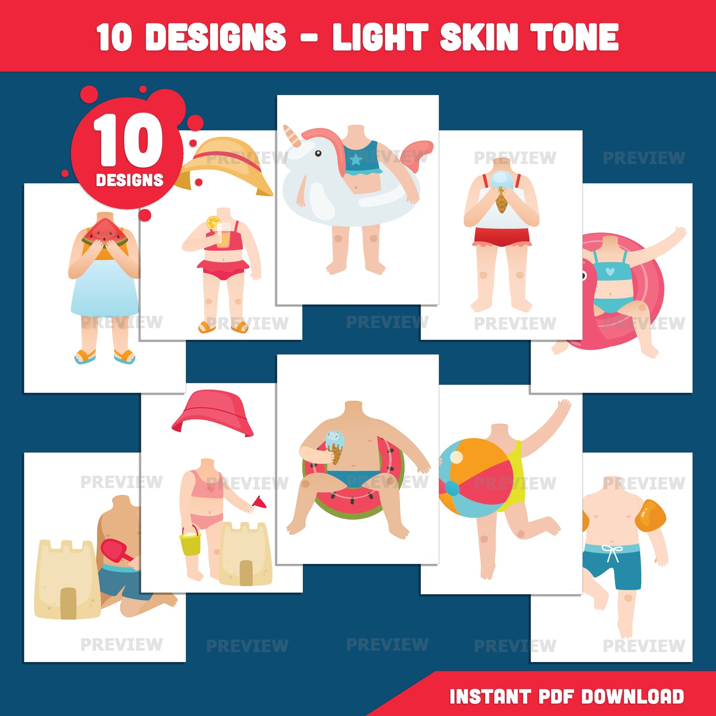 Add Your Own Face Beach Craft for Kids, Beach Day Photo Insert, Kids Playing on the Beach Photo Templates, Summer Activity, Coloring Version Included