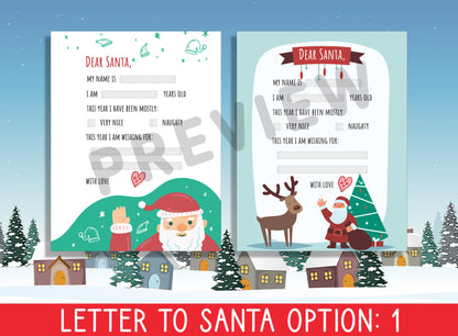 Spread Joy: Fillable & Blank 'Send a Letter to Santa' Templates Await Your Holiday Wishes, PDF File, Instant Download