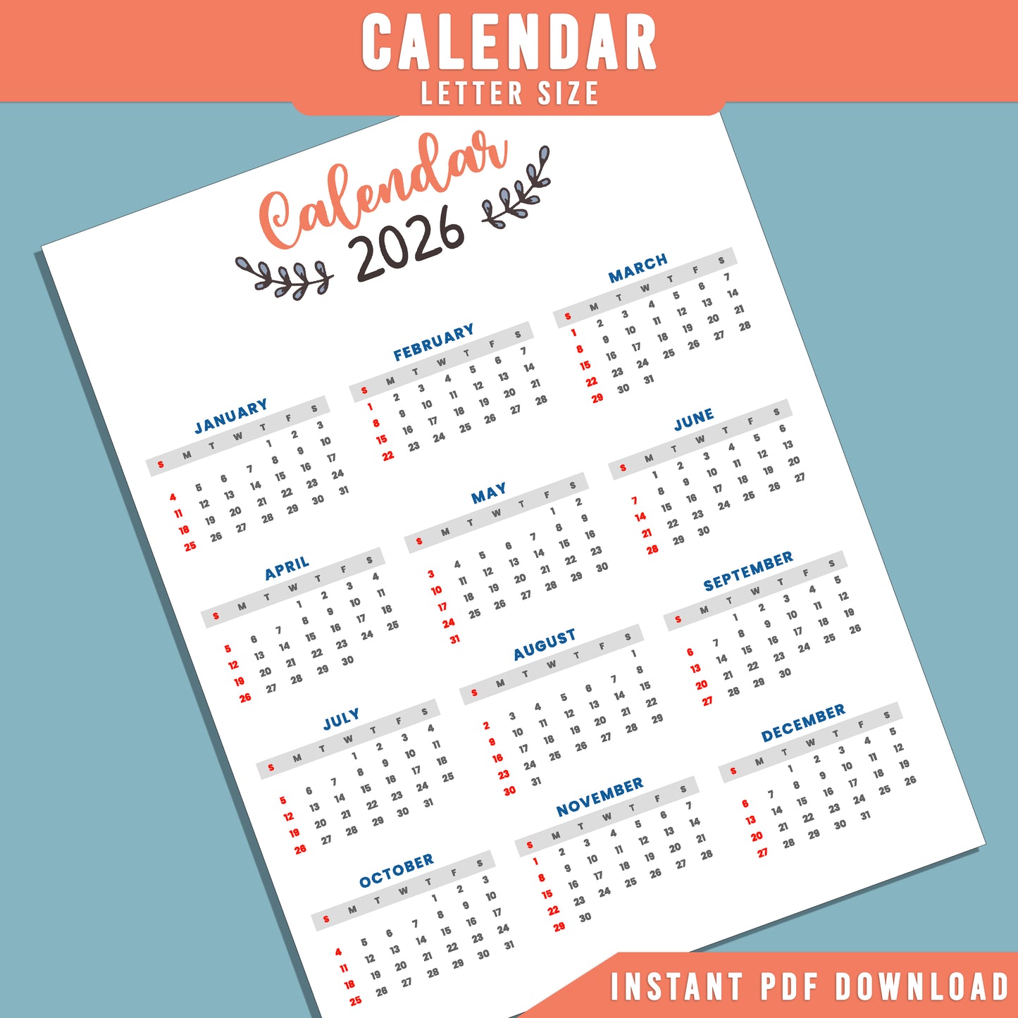 2026 Kids Printable Planner: Fun Goal Tracker, Calendar, To-Do List, Daily/Weekly/Monthly Pages for Boys & Girls, Habit Tracker, PDF Instant Download.