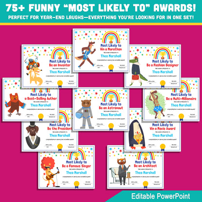 Celebrate Every Student with 75 Fun & Editable “Most Likely To” Awards – Perfect for End-of-Year Recognition!