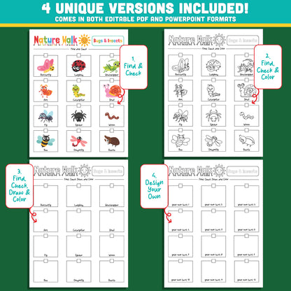Bugs and Insects Scavenger Hunt for Kids – Editable Nature Activity, PDF + PowerPoint, Outdoor Learning Fun, Perfect for Summer!