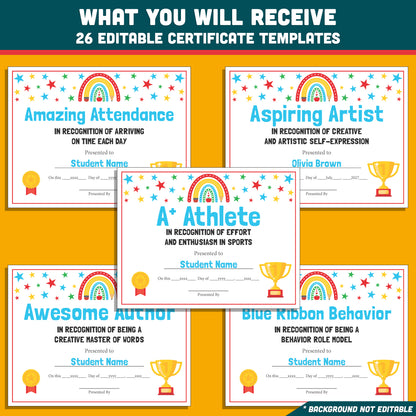 End of Year Awards Funny, Editable Certificates, 26 Printable Classroom Honors, Student Recognition Set, Lighthearted Celebration Resource