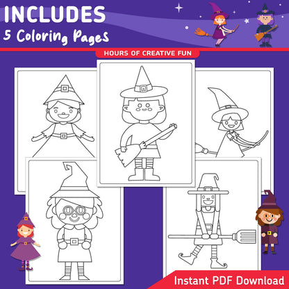 How to Draw a Witch, Halloween Directed Drawing Activity, Step by Step Halloween Art for Kids, Printable Drawing Pages, Coloring Pages, PDF Download