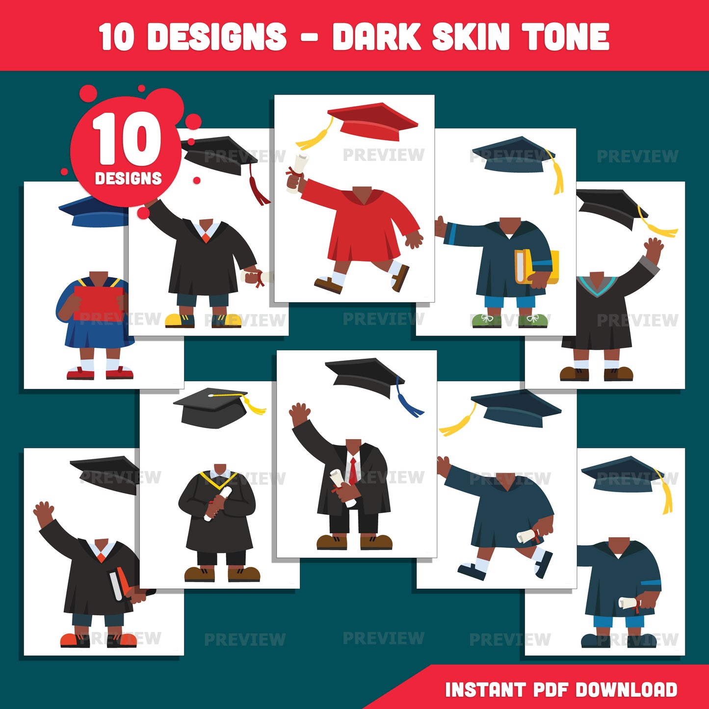 Graduate Body Templates, Add Your Own Face Graduation Craft, Kids Photo Insert Activity, Cut and Paste Classroom Craft, Coloring Version Included