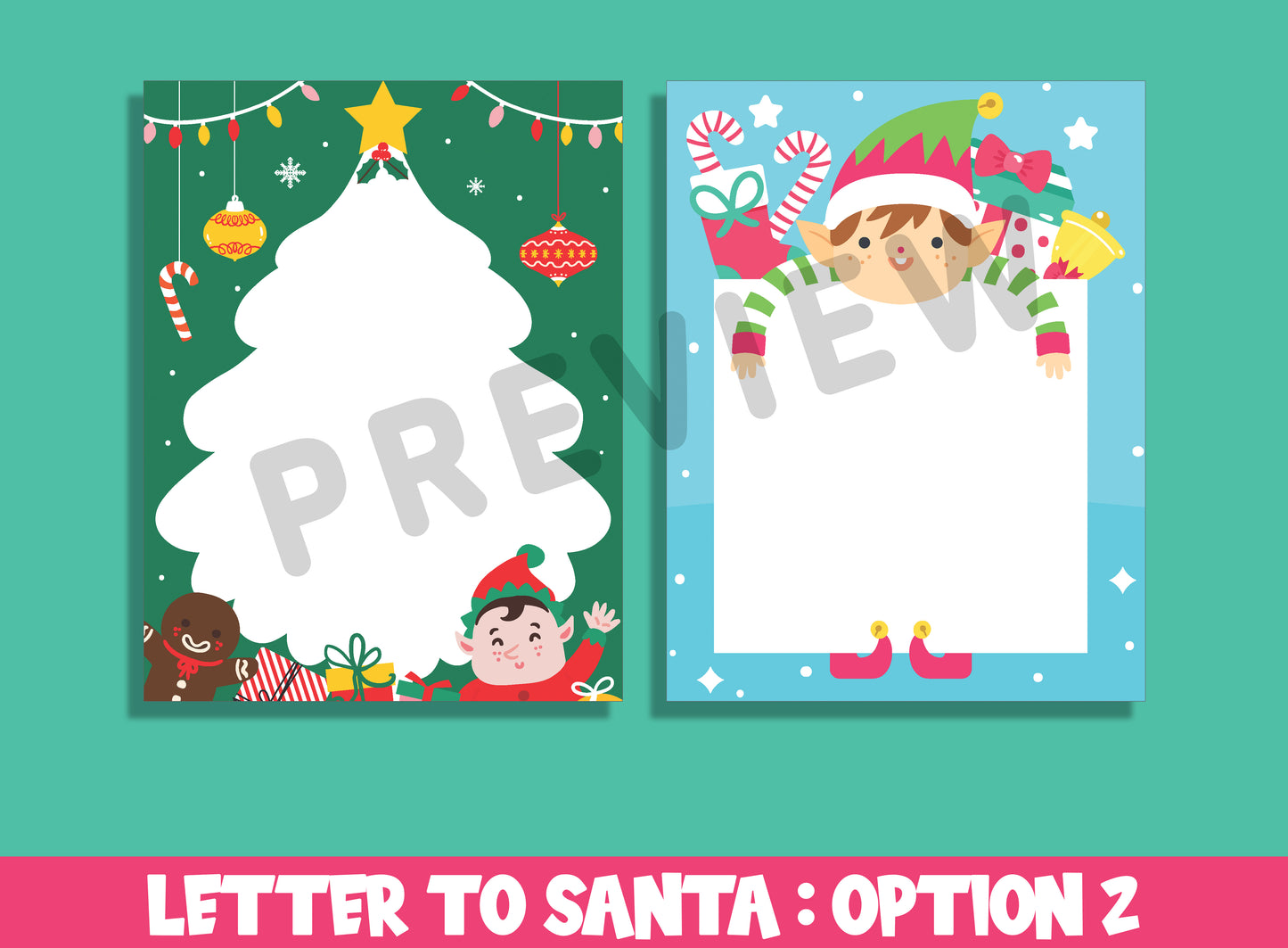 Enchanting Wishes: Printable Letter to Santa Templates - Fillable & Blank for Your Festive Dreams, PDF File, Instant Download