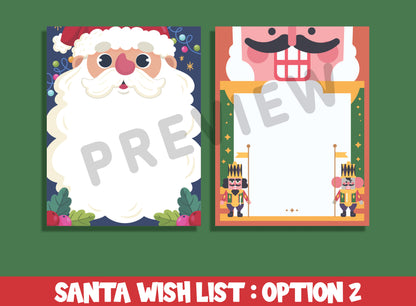 Santa's Workshop: Fillable & Blank Christmas Wish List Templates - Instant Fun!
