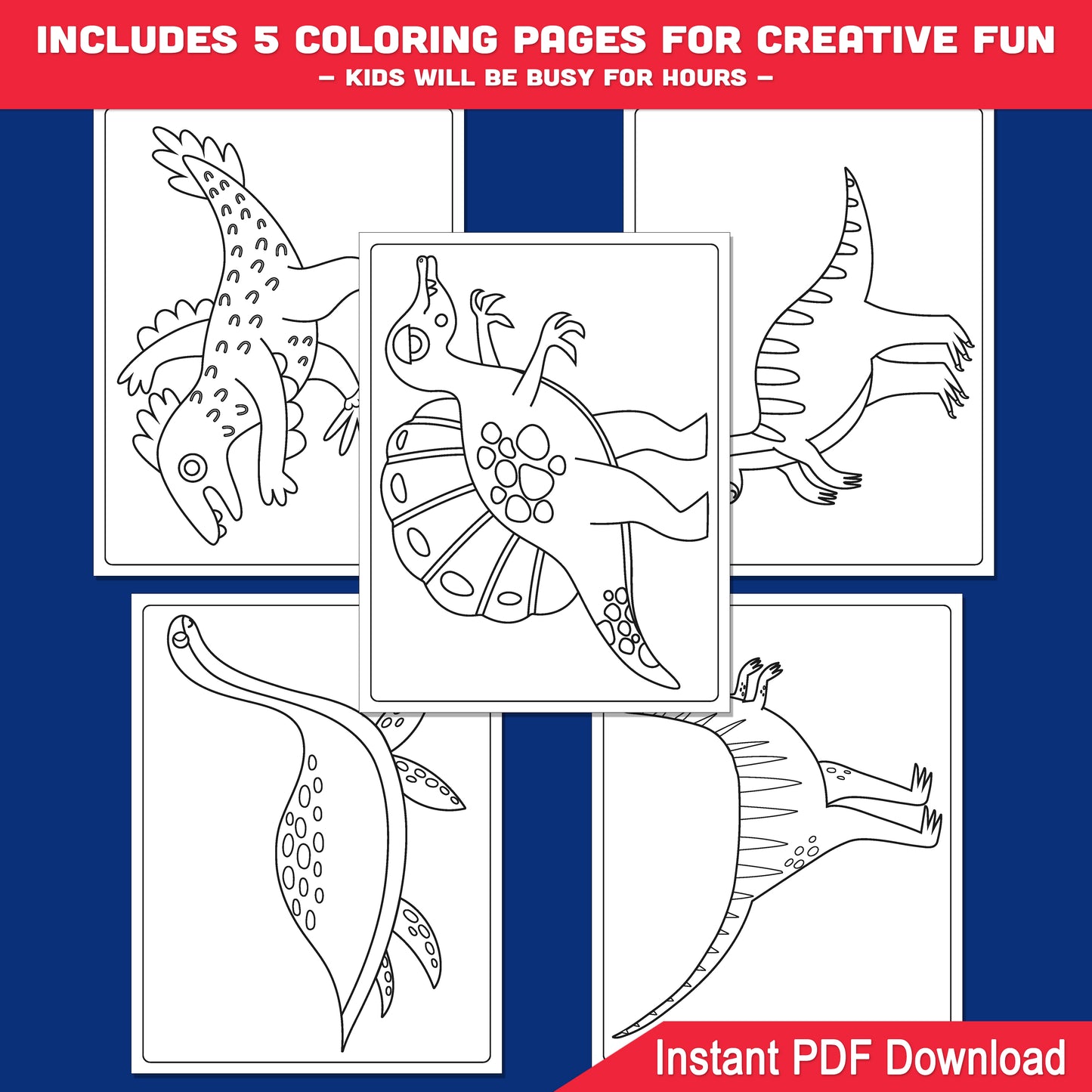 How to Draw Dinosaurs Step-by-Step Printable Drawing Tutorial for Kids + Coloring