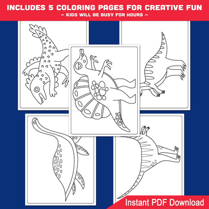 How to Draw Dinosaurs Step-by-Step Printable Drawing Tutorial for Kids + Coloring