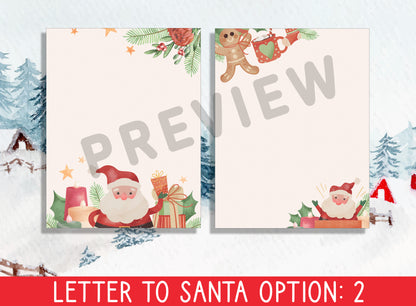 Dear Santa Wishes: Fillable & Blank Letter Templates for Festive Dreams, PDF File, Instant Download