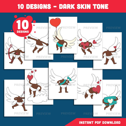 Cupid Body Clipart – Valentine Add Your Own Face Craft for Kids, Valentine Classroom & Party Activities, High-Res PDF PNG