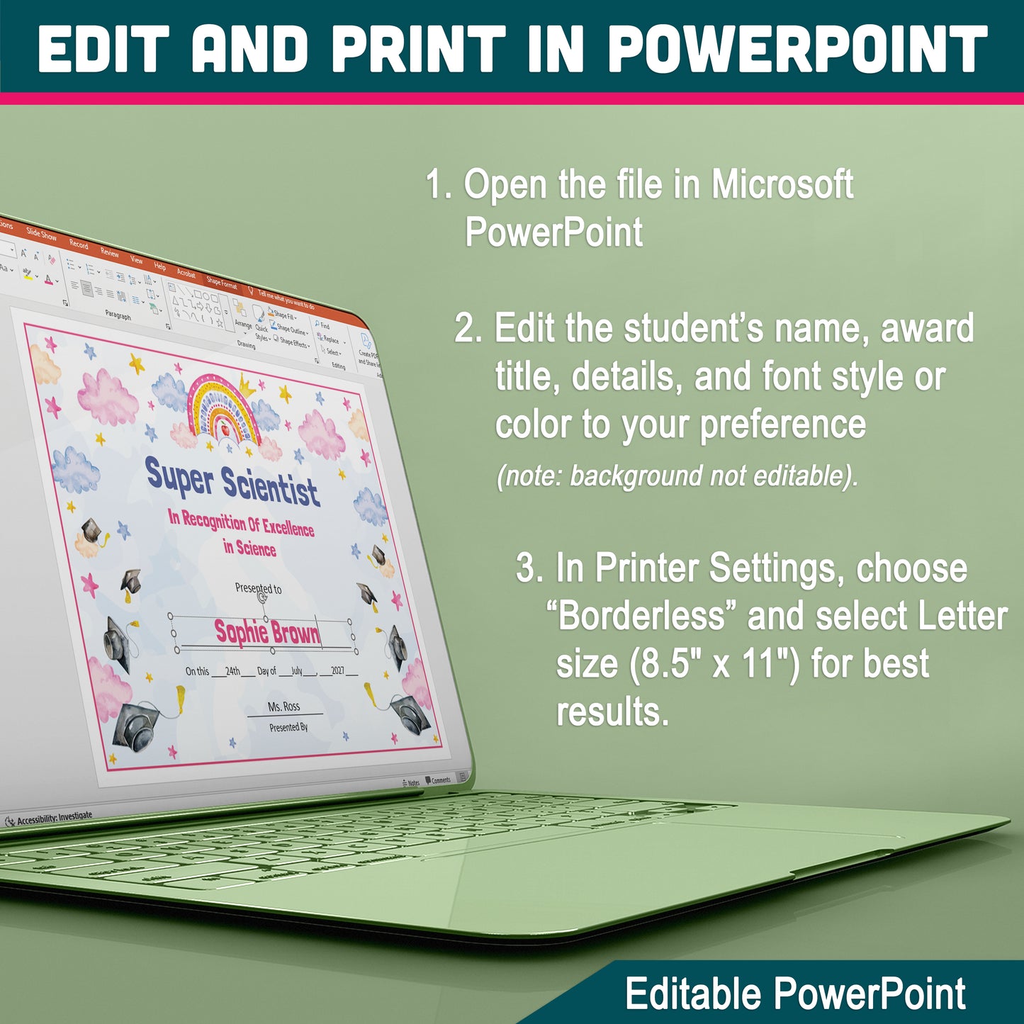 Classroom Behavior Awards, Printable Recognition Certificates, Editable Awards Collection, Positive Student Honors, One Template for Any Award Title