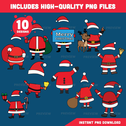 DIY Santa Face Templates – Add Your Own Face Crafts, 10 Designs, Coloring Version Included, High-resolution PDF + PNG Files for Classroom Projects, Home Crafts, and Winter Fun