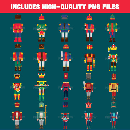 Add Your Face Nutcracker Body Templates, Christmas Craft for Kids, 20 unique designs Light + Dark Skin Tone, PDF + PNG for Classroom Decorations and Family Activities