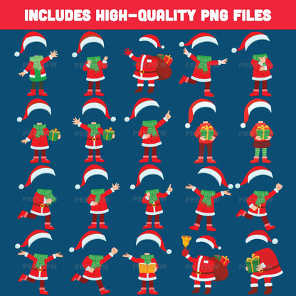 Santa Yourself Printable Templates – Add Your Own Face Christmas Activity, 20 Designs Light + Dark Skin Tone, PDF + PNG for Classroom Crafts and Family Holiday Fun