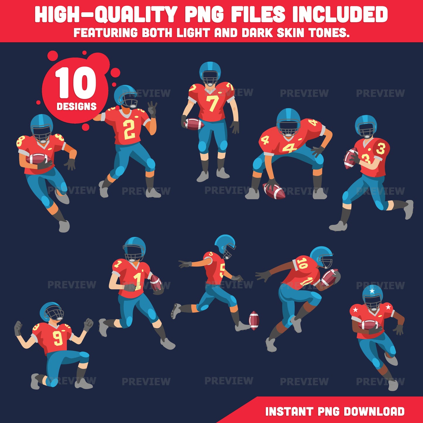 American Football Player Add Your Own Face Craft, Football Player Body Templates, Sports Photo Insert Activity, 10 Designs, Coloring Version Included