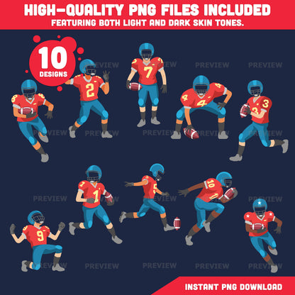 American Football Player Add Your Own Face Craft, Football Player Body Templates, Sports Photo Insert Activity, 10 Designs, Coloring Version Included