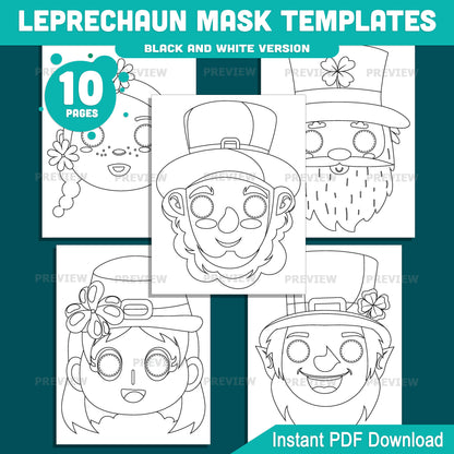 Leprechaun Mask Craft for Kids, Leprechaun Mask Templates for St. Patrick’s Day, Printable Craft for Classroom and Home
