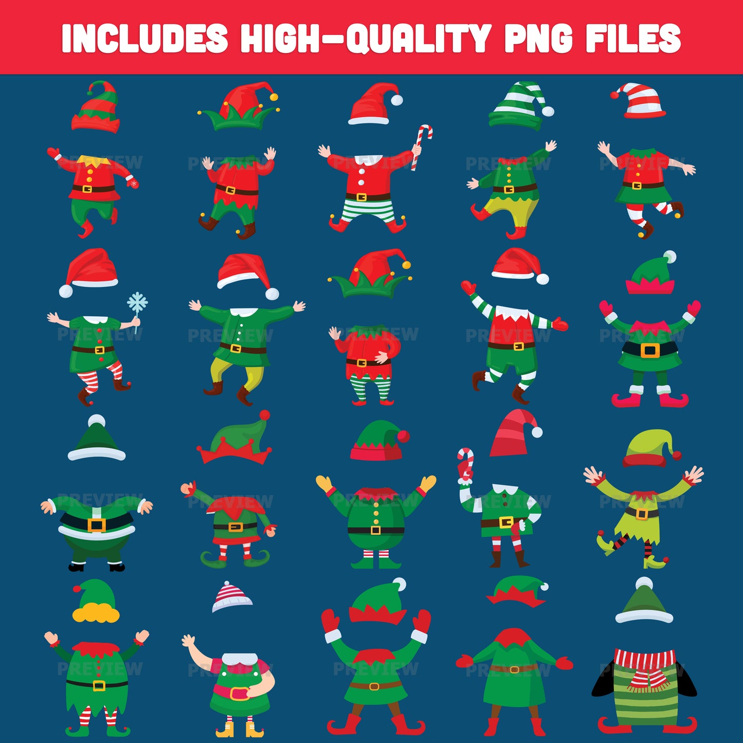 Make Your Own Elf Crafts – Add Your Face Christmas Elf Templates, 20 unique designs Light + Dark Skin Tone, PDF + PNG for Kids, Classroom and Holiday Activities
