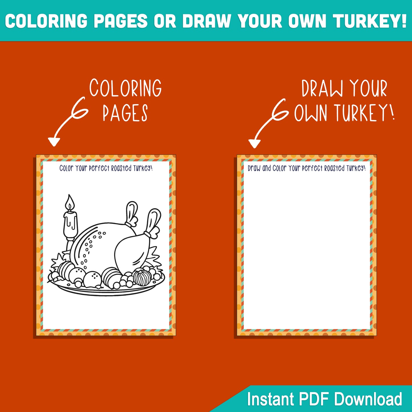 Thanksgiving Turkey Recipe for Kids: 2 Interactive Styles, 3 Fun Cover Versions, and a Creative Draw & Color Activity for Little Chefs!