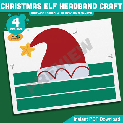 Christmas Elf Headband Craft, Wearable Paper Crown for Children
