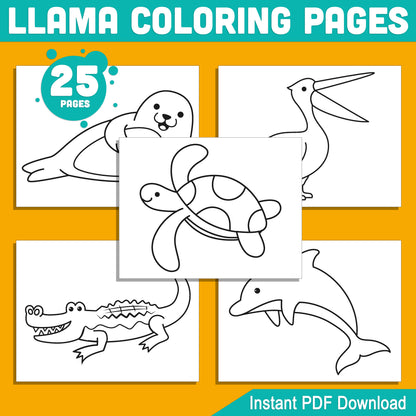 25 Simple Zoo Animal Coloring Pages for Kids – Perfect for Preschool & Kindergarten, Fun, Creative Activity, Easy-to-Print PDF, Instant Download