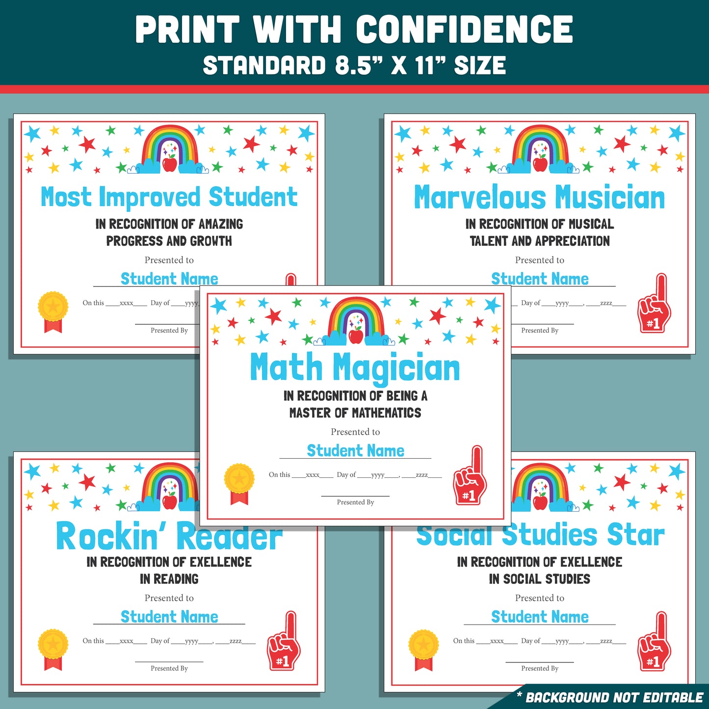 Preschool End of the Year Awards, Editable Recognition Certificates, 26 Printable Student Honors, Low Prep Classroom Celebration Materials