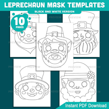 Leprechaun Mask Craft for Kids, Leprechaun Mask Templates for St. Patrick’s Day, Printable Craft for Classroom and Home