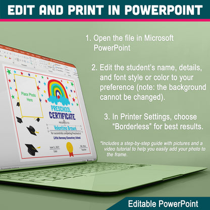 Editable Certificate Templates, Printable Awards for Any Grade, PDF and PowerPoint, Photo and No-Photo Styles