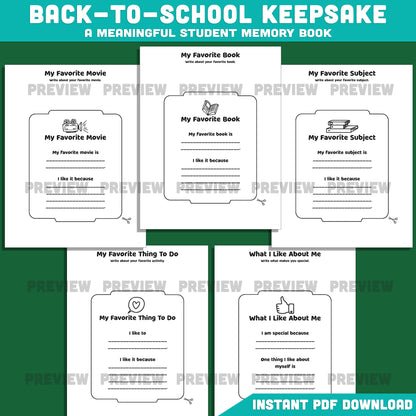 All About Me School Bus Craft, Student Introduction Book, First Week Back to School Activity, Printable PDF