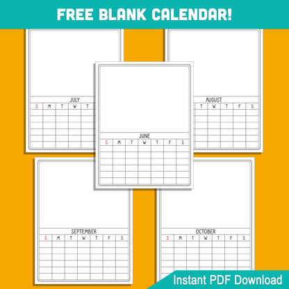2026 Traceable Calendar for Kids: 12-Month Template to Trace and Draw, Includes Free 12-Month Blank Calendar Template, PDF Instant Download, 8.5x11 Inches