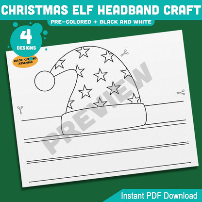 Christmas Elf Headband Craft, Wearable Paper Crown for Children
