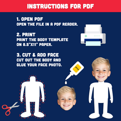 Christmas Elf Templates, Printable Face Craft for Kids, PDF + PNG, Coloring Version
