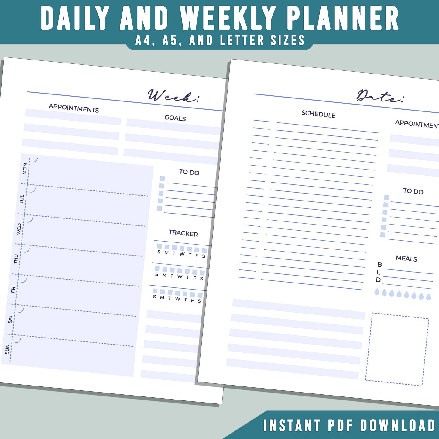 2026 Printable Planner: 19 Minimalist Pages for Goal Tracking, To-Do Lists, and Daily Organization, A4, A5, Letter Sizes, Instant PDF Download.
