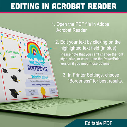 Editable Certificate Templates, Printable Awards for Any Grade, PDF and PowerPoint, Photo and No-Photo Styles