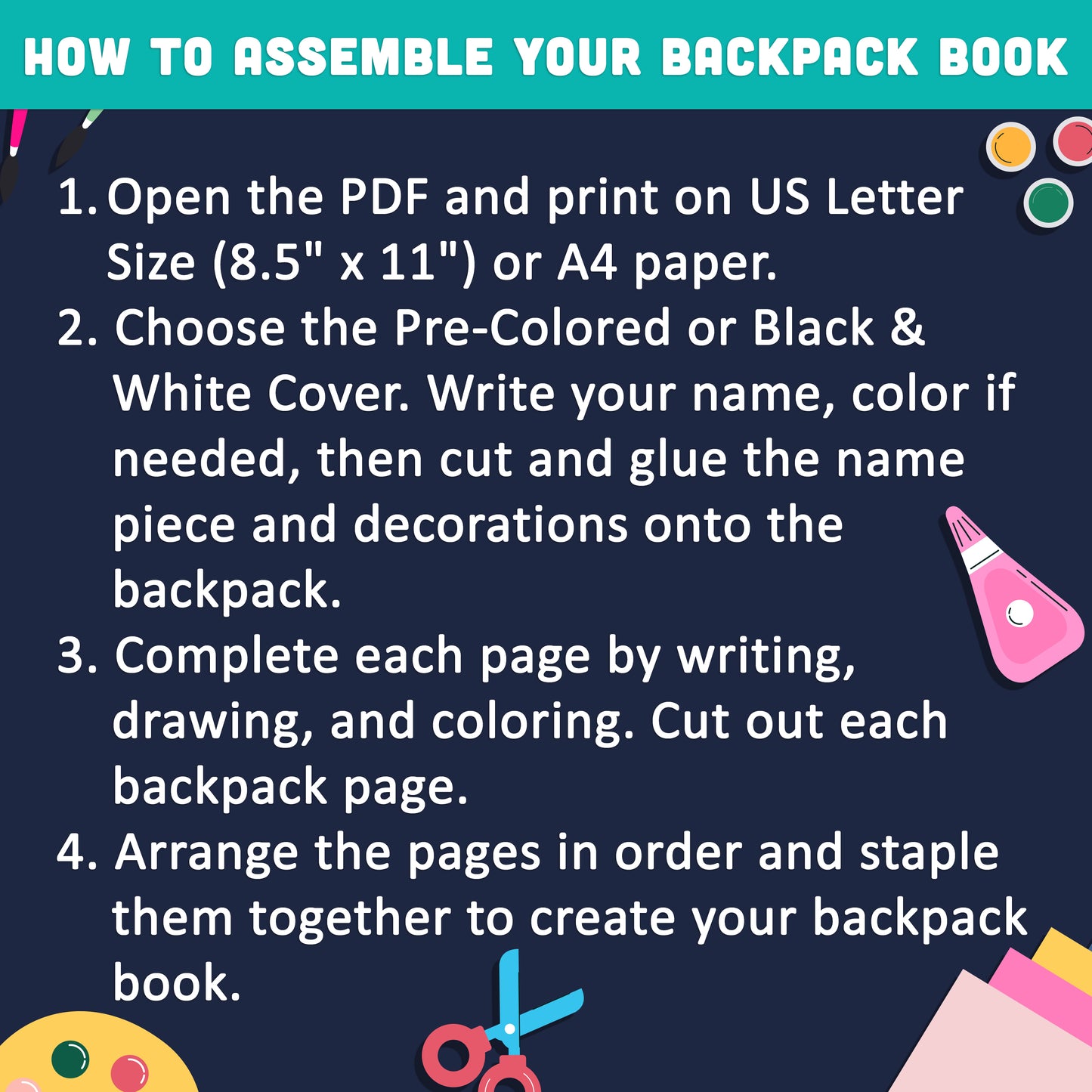 All About Me Backpack Template, Back to School Memory Book, Student Introduction Activity, First Week Printable, 17 Pages