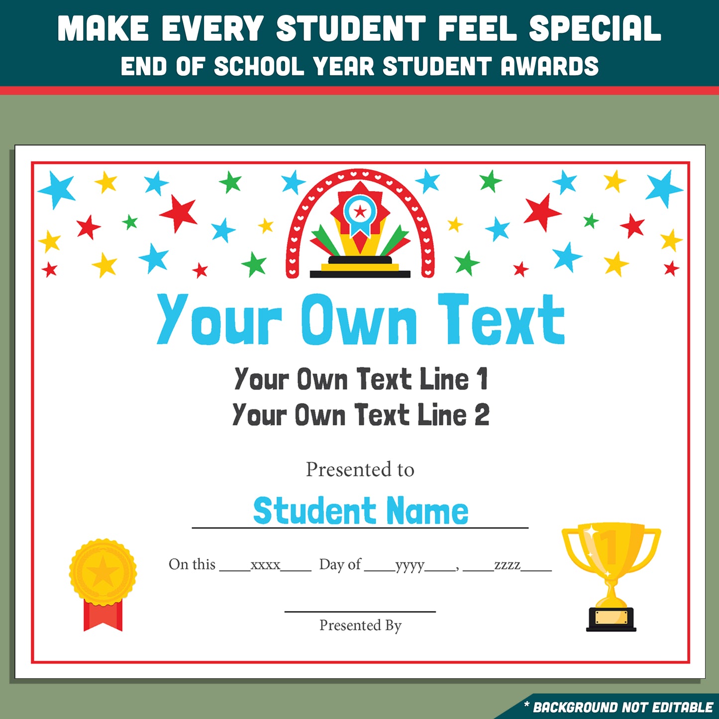 Classroom Superlatives End of Year, Printable Certificates Bundle, 26 Editable Designs, Student Recognition Pack, Lighthearted Classroom Awards