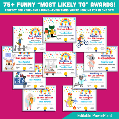 Celebrate Every Student with 75 Fun & Editable “Most Likely To” Awards – Perfect for End-of-Year Recognition!