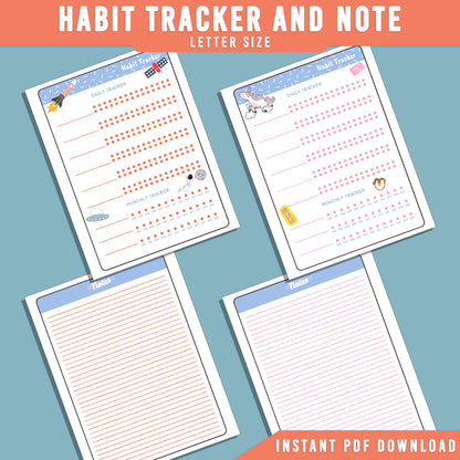 2025 Kids Printable Planner: Fun Goal Tracker, Calendar, To-Do List, Daily/Weekly/Monthly Pages for Boys & Girls, Habit Tracker, PDF Instant Download.