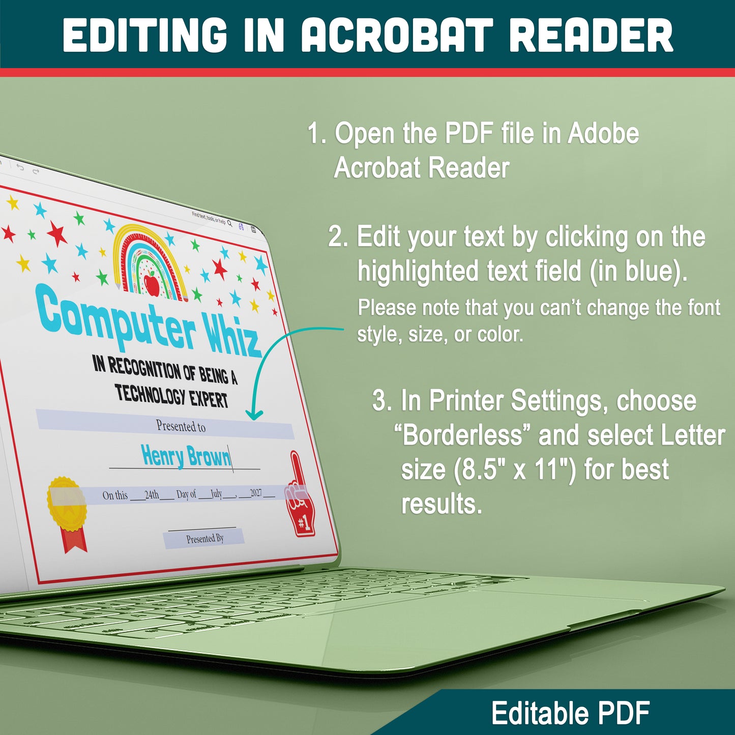 Class Awards Middle School End of the Year, Printable Certificates Bundle, 26 Editable Designs, Student Recognition Pack, Teacher Friendly