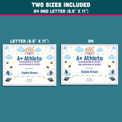 Kindergarten End-of-Year Awards, Personalized Recognition Set, 26 Customizable Diplomas and Certificates, PowerPoint, Printable