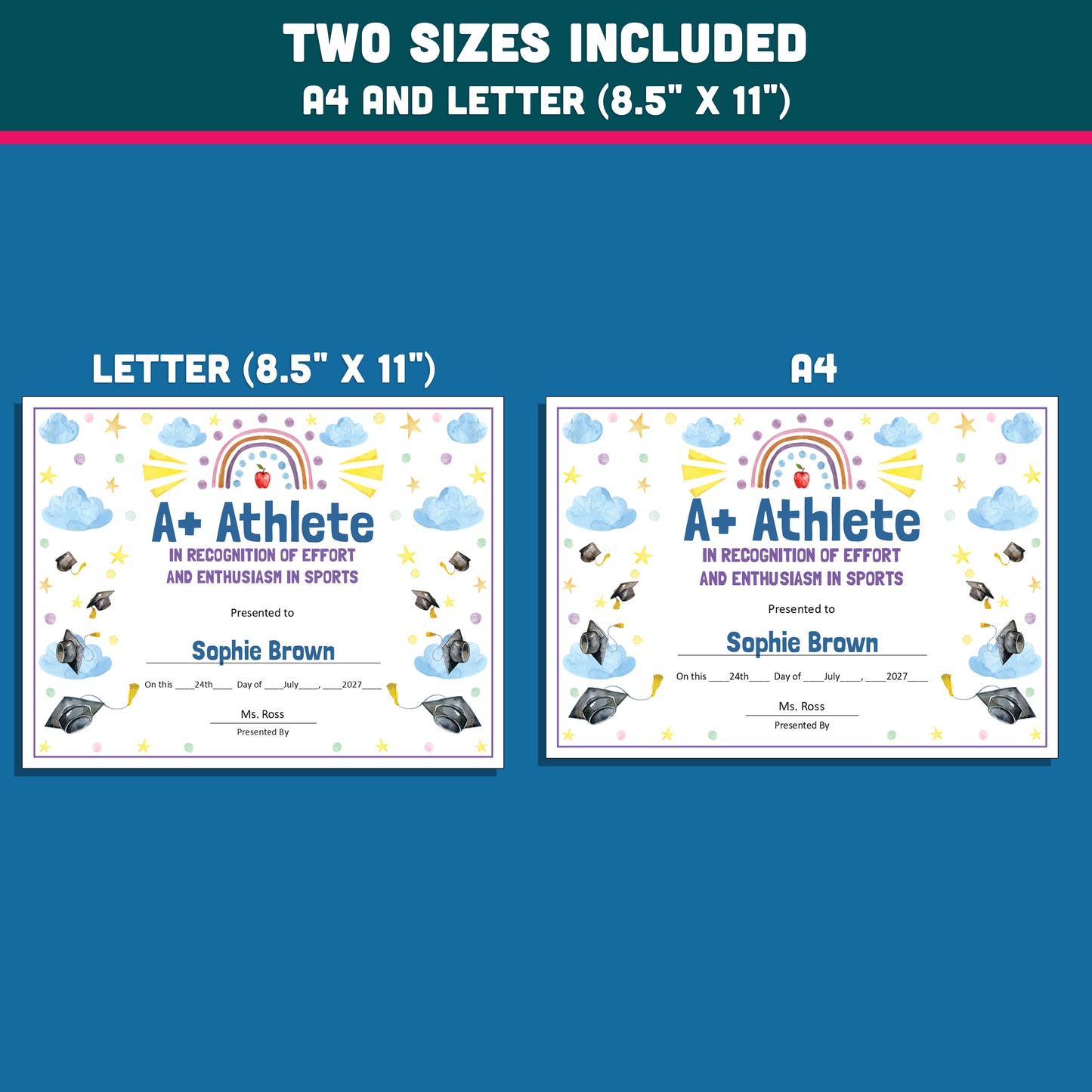 Student Recognition Awards, Personalized Achievement Certificates, 26 Customizable Classroom Honors, PowerPoint, Printable