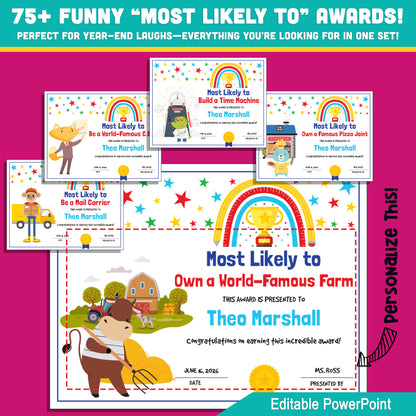 Celebrate Every Student with 75 Fun & Editable “Most Likely To” Awards – Perfect for End-of-Year Recognition!