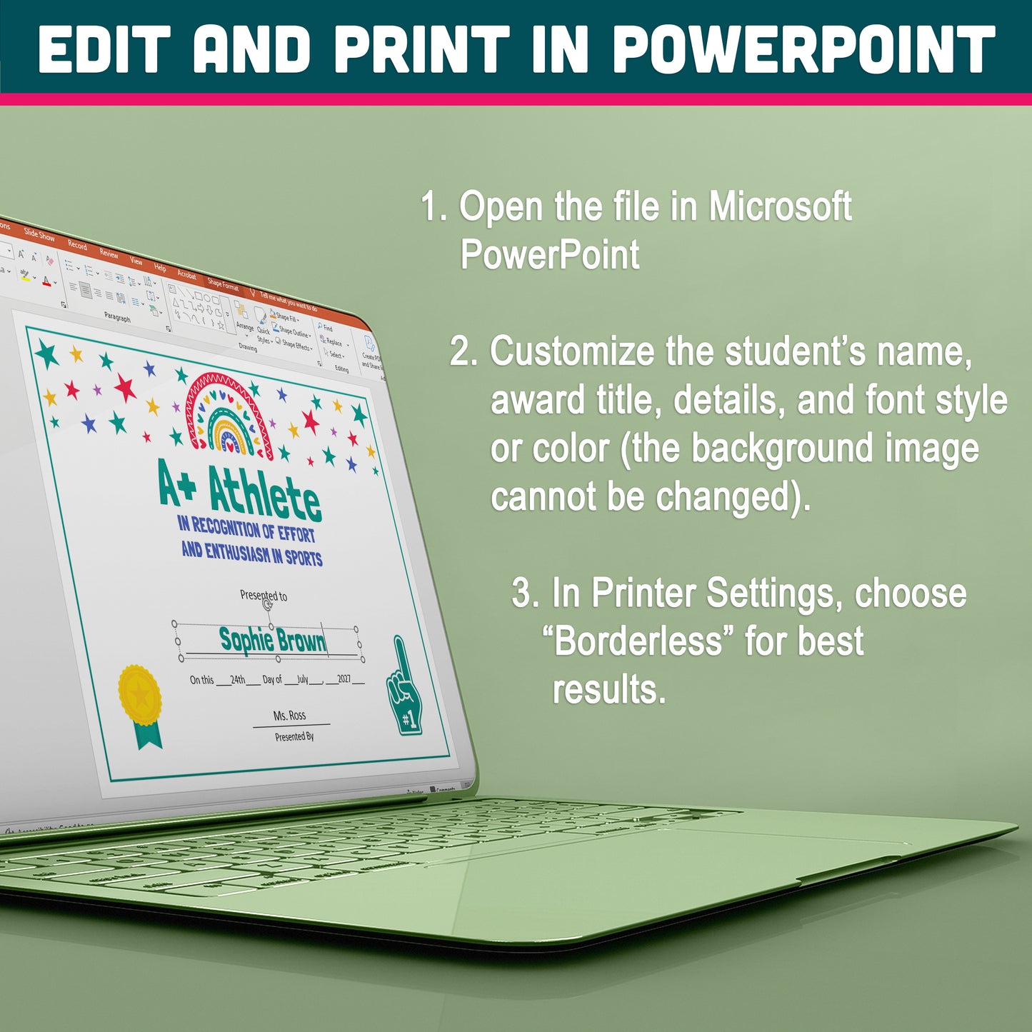 Personalized Student Awards, Printable Student Superlatives, 26 Editable Classroom Recognition Templates, PowerPoint Set