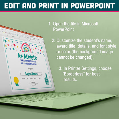 Personalized Student Awards, Printable Student Superlatives, 26 Editable Classroom Recognition Templates, PowerPoint Set