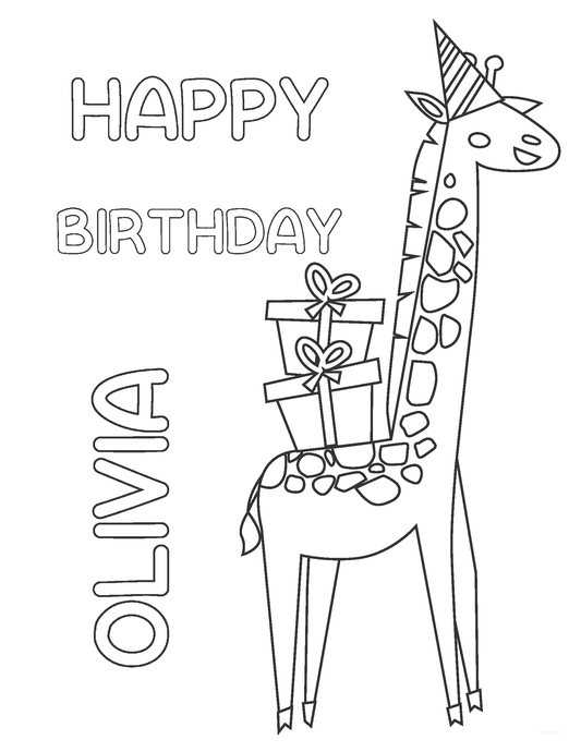 Free! Editable Birthday Coloring Pages