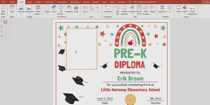 Editable Pre-K Graduation Diploma & Certificate Set, Retro Rainbow Stars Theme, Printable Awards, Photo or No-Photo Options, PDF, PowerPoint